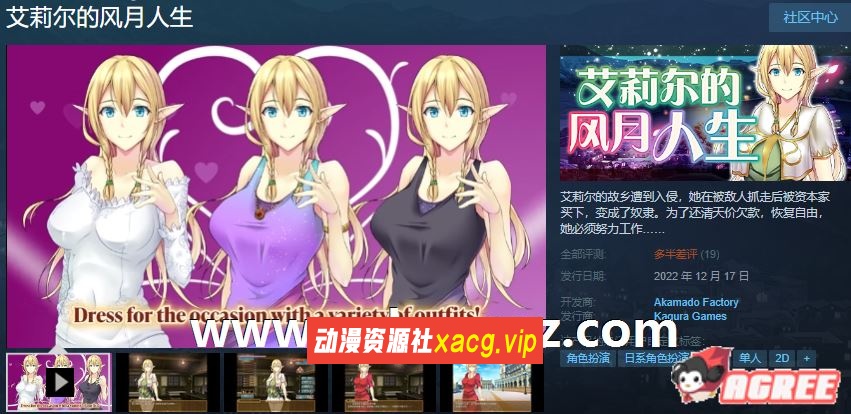 【卖鹑养成SLG/中文】艾莉尔的风月人生 Ver1.01 STEAM官方中文步兵版【新作/2G】